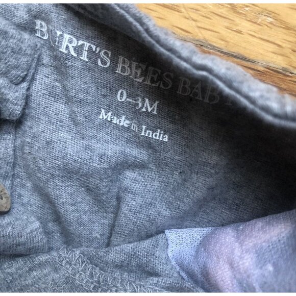 Burts Bees 0-3M Grey Bubble Romper - Picture 3 of 6